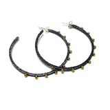 Bora Large Sterling Hoop with Gold Balls