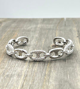 Pave CZ  Link Bracelet