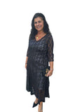 Komarov Chiffon Black Lace Dress