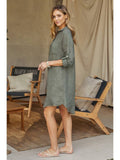 Milio Milano Italian Linen Button-Down Midi Dress