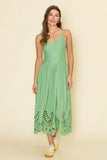 MOON RIVER Eyelet Midi Dress