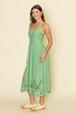 MOON RIVER Eyelet Midi Dress