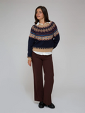Autumn Cashmere Chunky Fair Isle Crew Sweater