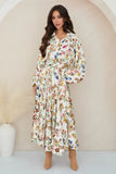 Milio Milano Floral Print Maxi Dress With Tie Belt