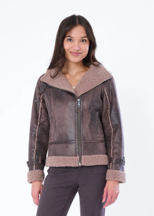 Marrakech Osha Faux Fur Biker Jacket