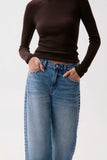 Pistola Lexi Mid Rise Bowed Straight Jeans