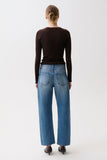 Pistola Lexi Mid Rise Bowed Straight Jeans