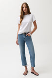 Pistola Aleks Mid Rise Straight Cropped Jean
