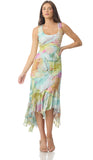 Komarov Scoop Neck Asymmetrical Hem Sophia Dress