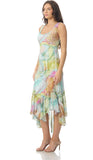 Komarov Scoop Neck Asymmetrical Hem Sophia Dress