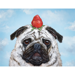 Strawberry Pug Greeting Card