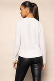 Lisa Todd Double Track Henley Platinum Sweater