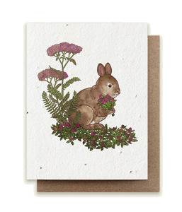 Small Victories Rabbit Gathering Herbs Plantable Herb Seed Card