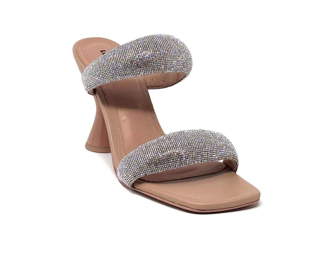 Lola Cruz Nude Heel with Sparkle Straps – Green Eyed Daisy