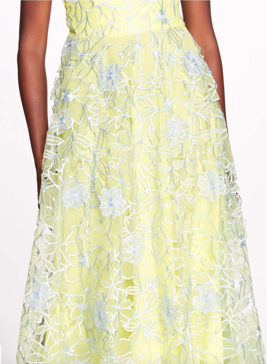 Marchesa Notte Chartreuse Dress  Green Eyed Daisy