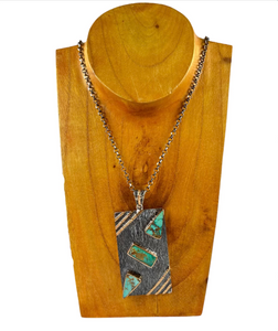 Bora Sterling Triple Turquoise Gold Plating Detailing Necklace