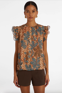 Marie Oliver Neve Top in Chestnut Ivy