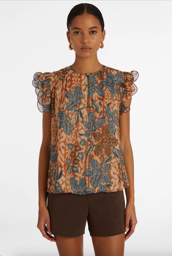 Marie Oliver Neve Top in Chestnut Ivy