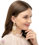 Deepa Gurnani Ishani Earrings in Ivory