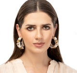 Deepa Gurnani Rasha Earrings in Ivory