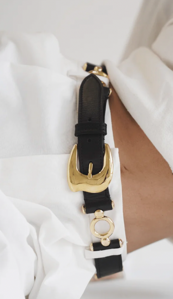 Streets Ahead Black Gold Connectors Belt