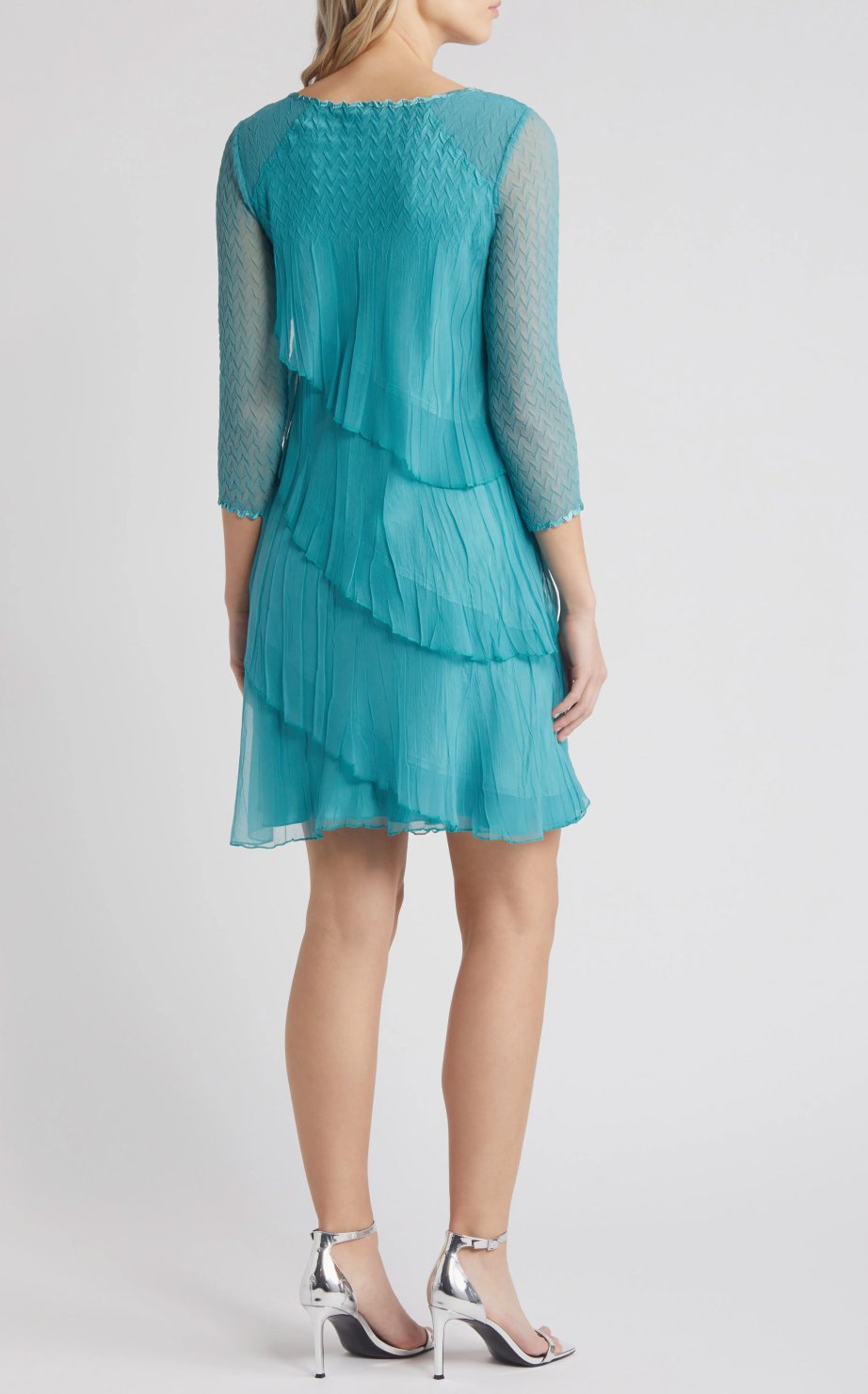 komarov cocktail dresses Komarov Charmeuse Dress with Chiffon Jacket in Chambray Blue Ombre at Nordstrom, Size Small
