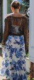 Milio Milano Crochet Twist Front Vneck Bell Sleeve Top