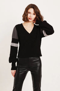 Feller Seattle Blair Colorblock V neck Sweater