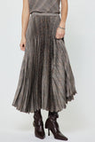 Current Air Plaid Pleated Midi Skirt