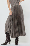 Current Air Plaid Pleated Midi Skirt