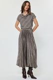 Current Air Plaid Pleated Midi Skirt
