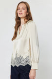 Current Air Lace Hem Blouse