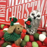 Felt So Good Handmade Felt Carol Christmas Owl Ornament