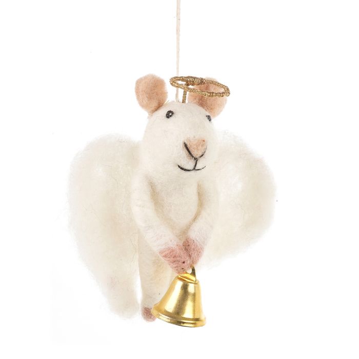 Felt So Good Handmade Felt Angelica Mouse Ornament