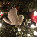 Felt So Good Handmade Felt Mistletoe Dove Christmas Ornament