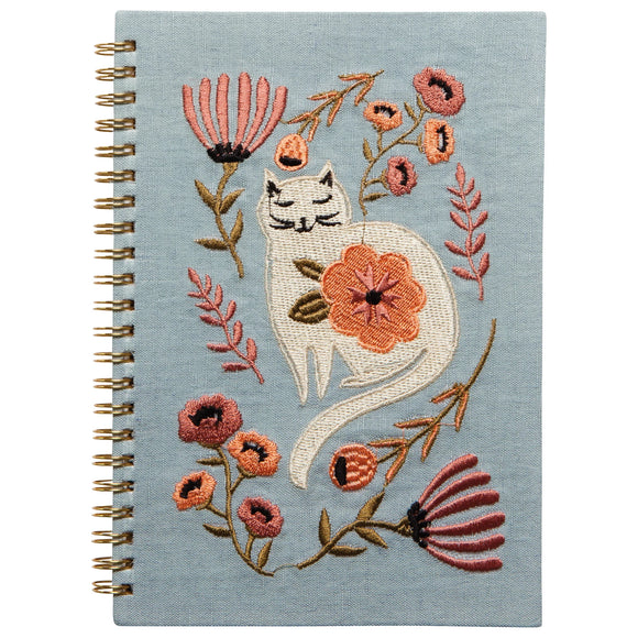 Danica Catbloom Embroidered Notebook