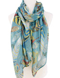 JC Sunny Fashion Teal-Multi Feather Scarf