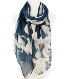 JC Sunny Fashion Navy-White Crane Scarf