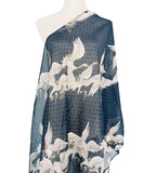 JC Sunny Fashion Navy-White Crane Scarf