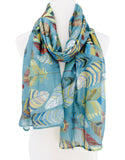 JC Sunny Fashion Teal-Multi Feather Scarf