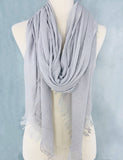 JC Sunny Fashion Soft As Cashmere Oversized Solid Frayed-Edge Scarf Shawl