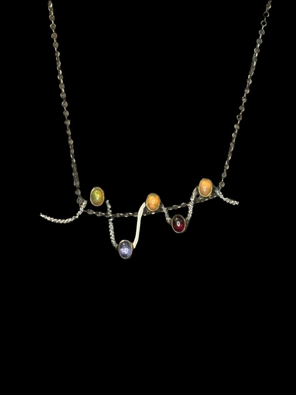 Bora Ethiopian Opal, Tourmaline & Tanzanite Necklace
